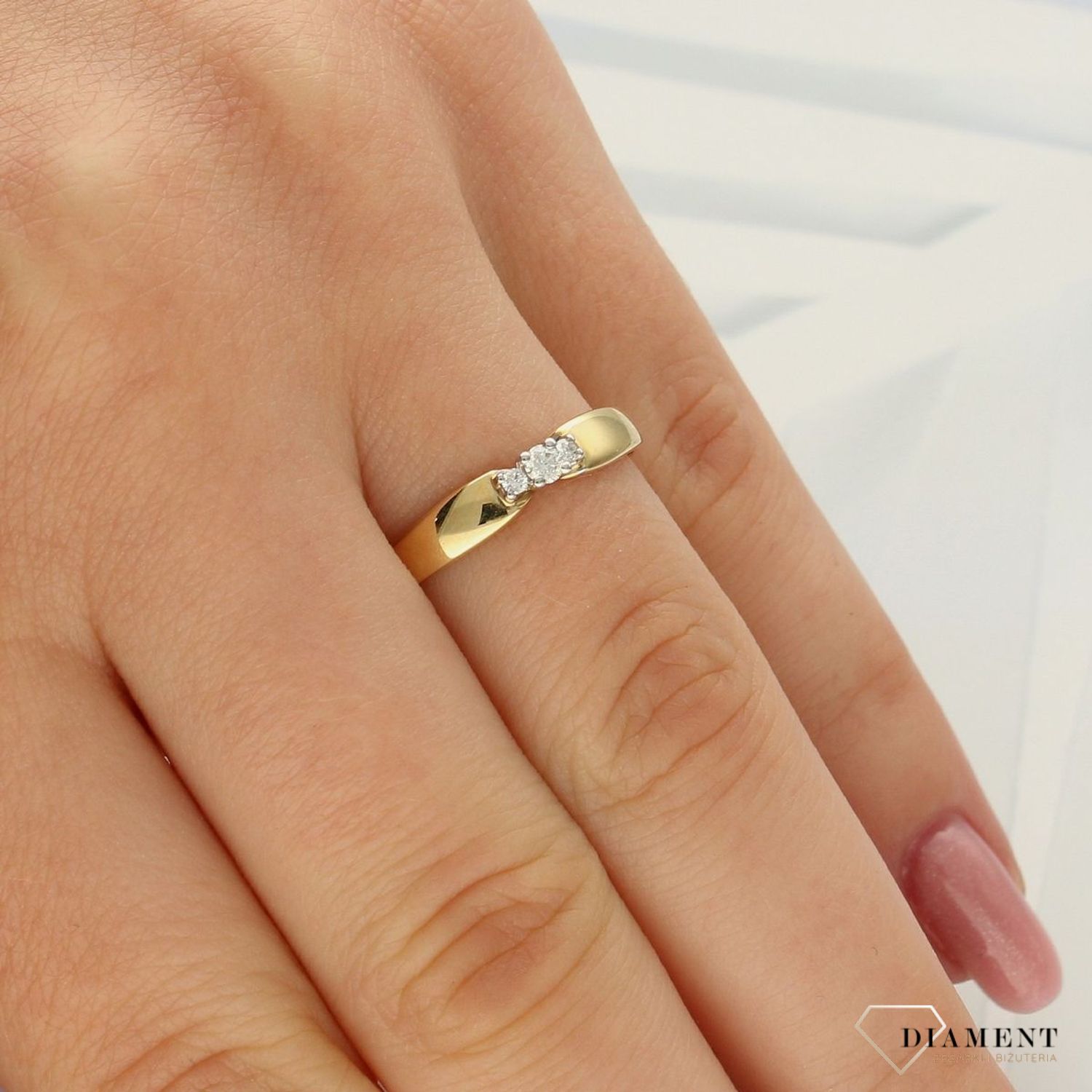 Pierścionek złoty DIAMENT 585, złoto z diamentem  CH 521.jpg